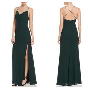 Fame & Partners Green Cowl Neck Gown US 12 NEW